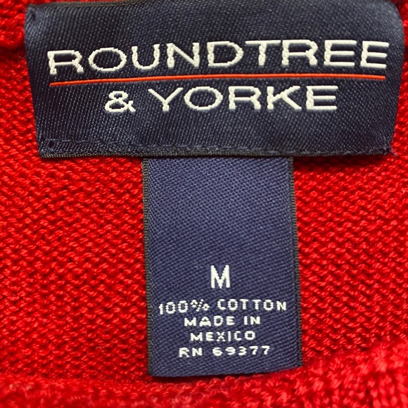 Roundtree & Yorke Crew Neck Red Pullover Sweater - Picture 11 of 13